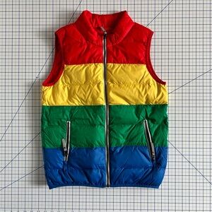 Hanna Andersson Rainbow Striped Puffer Vest - kid’s 14-16